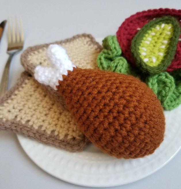 Chicken Drumstick Play Food Crochet Pattern