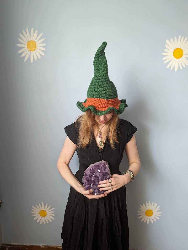 Garden Fairy Witch Hat Crochet Pattern