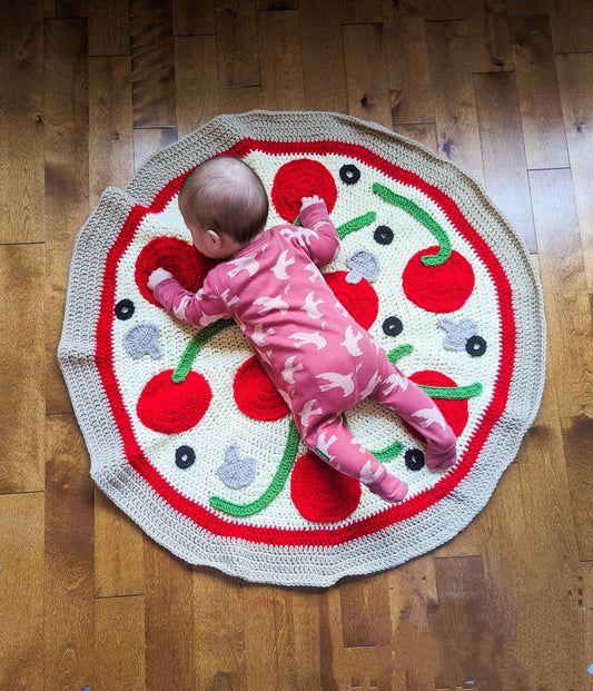 Baby Pizza Blanket PDF Crochet Pattern